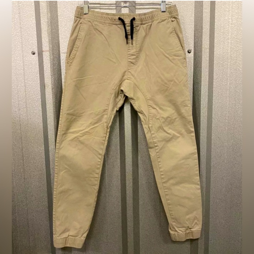 CJ Black Premium Joggers Khaki Style Beige Slim Leg Drawstring Pants |Size S